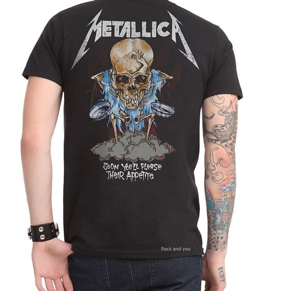 Metallica Their Money Tips Her Scales Again metal rock T-Shirt S NWT - Picture 4 of 5